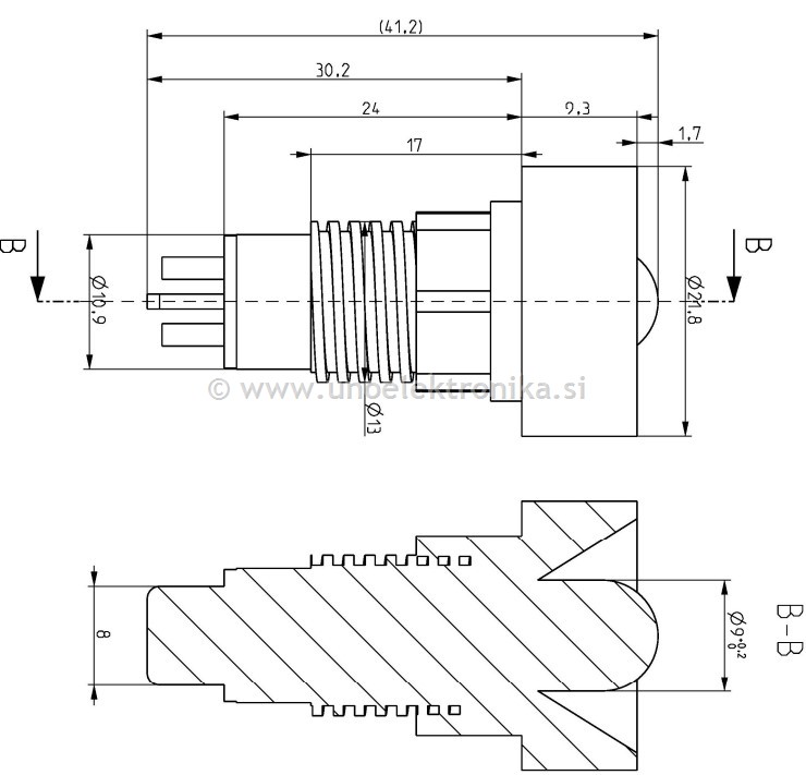 SIGNALNA LED LUČKA 12-24V DC/AC NA KABLU