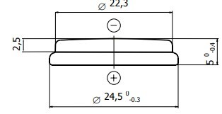 BAT. LITIJ CR 2450 3V 5x24,5mm