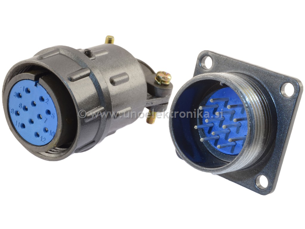 VTIČNICA 12 POLNA ZA KABEL+ VTIKAČ PANEL