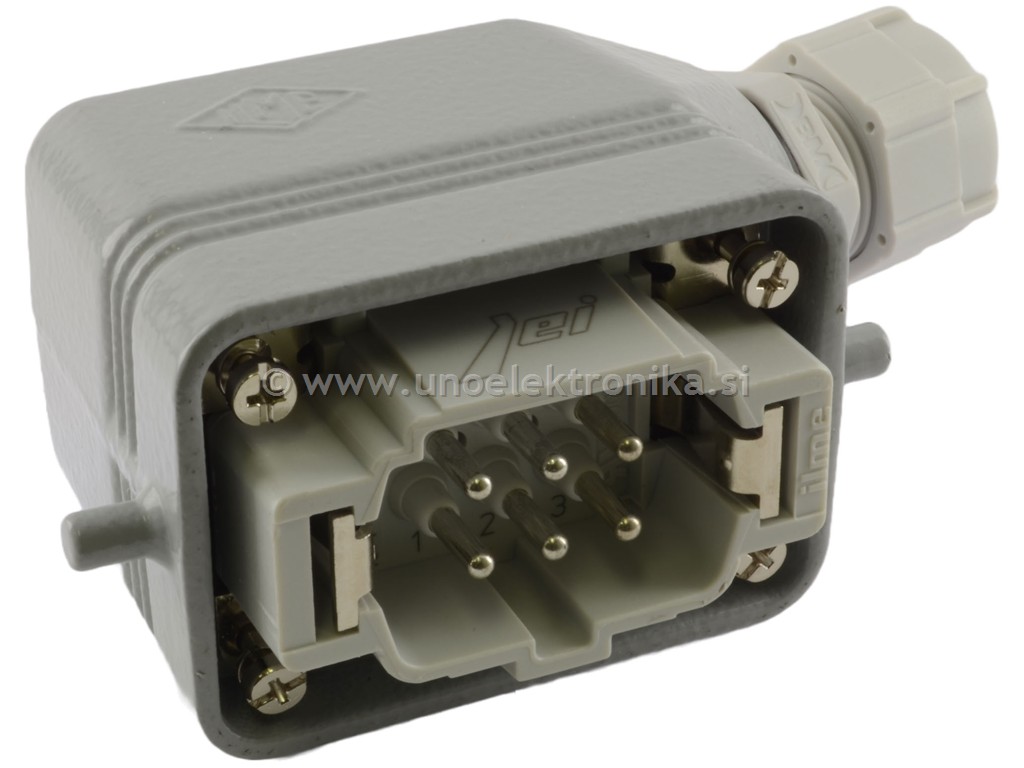 KONEKTOR MOŠKI 6p.+PE ZA NA KABEL