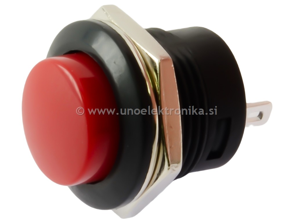 TIPKA fi 16mm 3A 250VAC RDEČA