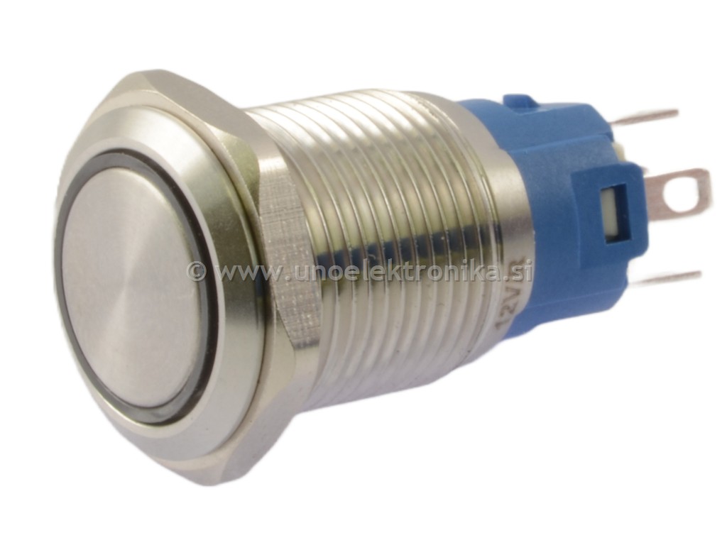 TIPKA fi16 mm 3A 250V IP65 RDEČI LED 12V