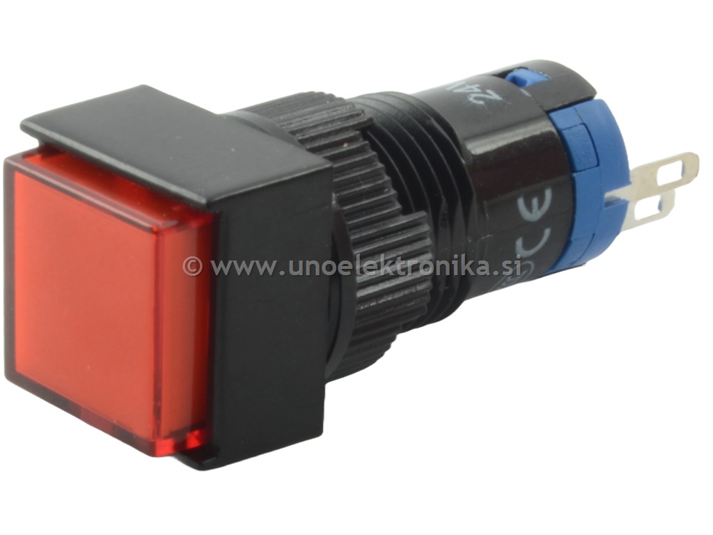 PREKLOPNIK 14x14mm RDEČ LED 24VAC/DC