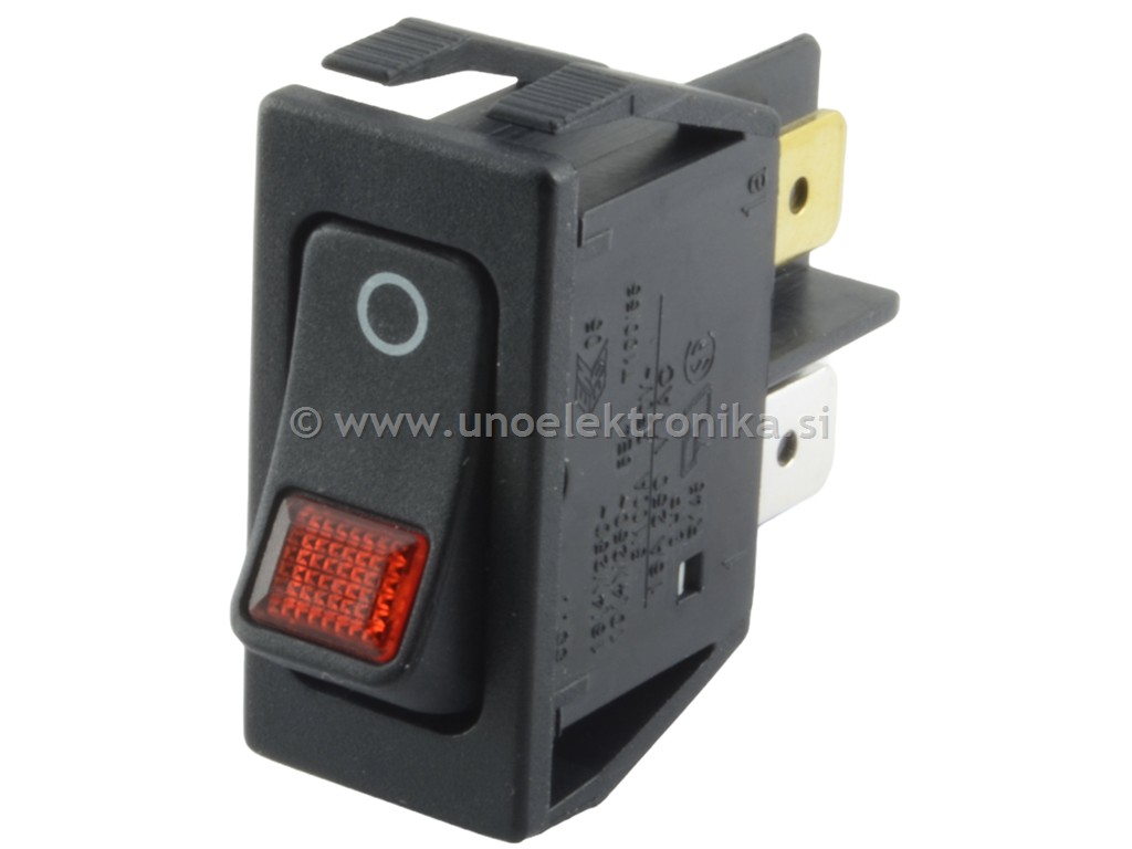STIKALO 1 POLNO 16A 250VAC RDEČE