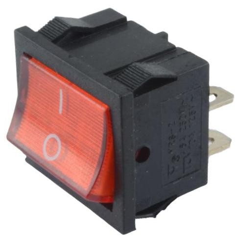 STIKALO 2 POLNO Z LUČKO RDEČE 22x19mm