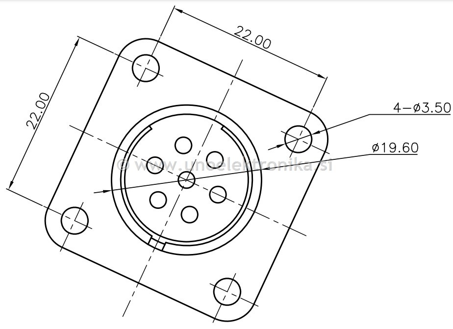 VTIČNICA 5 POLNA ZA KABEL + VTIKAČ PANEL