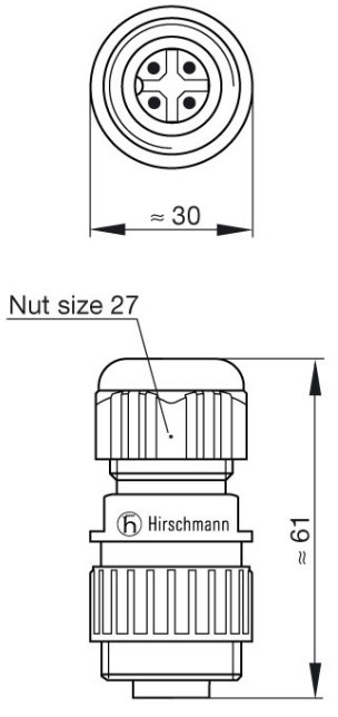 VTIKAČ 4 POLNI fi 24mm ZA NA KABEL
