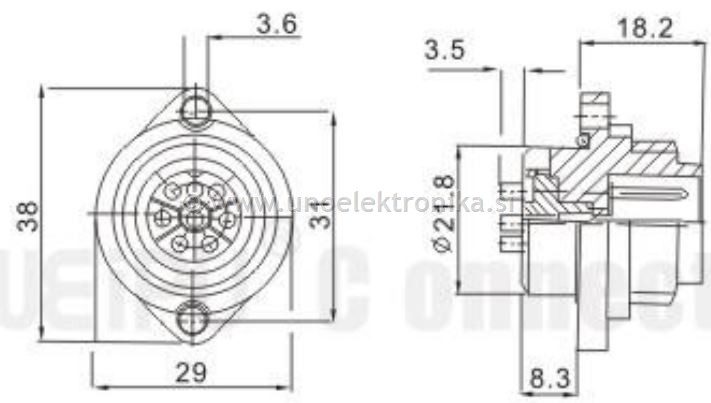 VTIKAČ 7 POLNI fi 22mm ZA NA PANEL