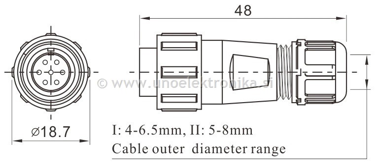 VTIČNICA 3 POLNA fi 13mm ZA NA KABEL