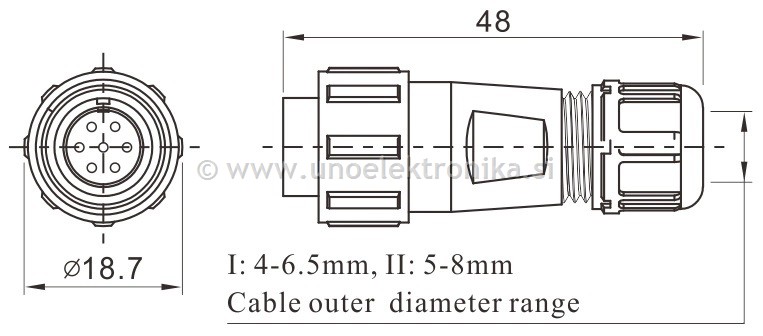 VTIČNICA 3 POLNA fi 13mm ZA NA KABEL