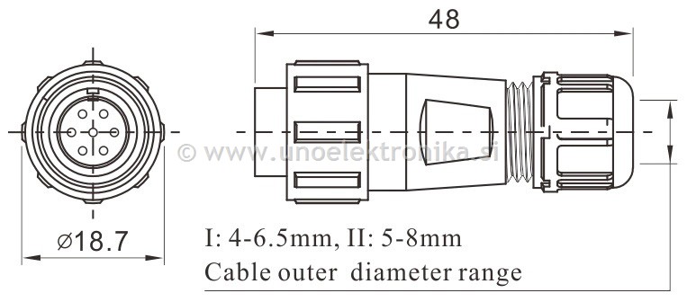 VTIKAČ 3 POLNI fi 13mm ZA NA KABEL
