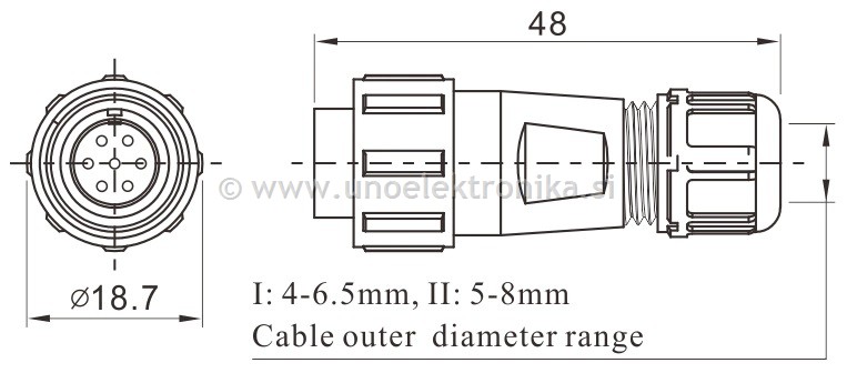 VTIKAČ 3 POLNI fi 13mm ZA NA KABEL