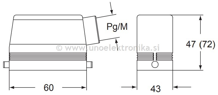 KONEKTOR ŽENSKI 6p.+PE ZA NA KABEL