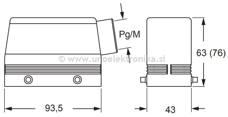 KONEKTOR ŽENSKI 16p.+PE ZA NA KABEL