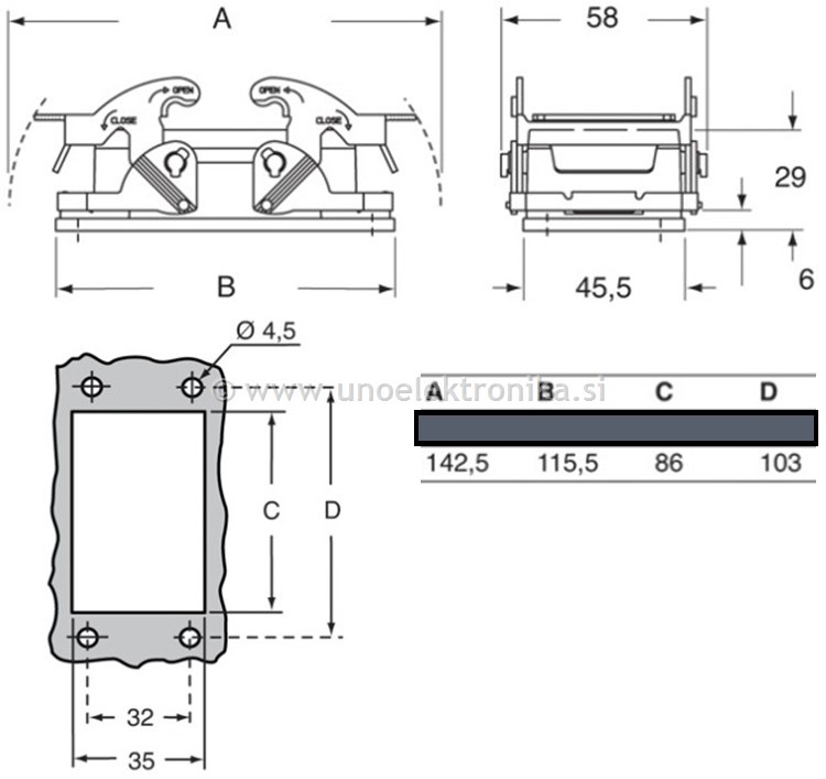 KONEKTOR MOŠKI 16p.+PE ZA NA PANEL