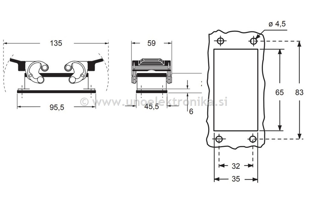 KONEKTOR ŽENSKI 18p.+PE ZA NA PANEL