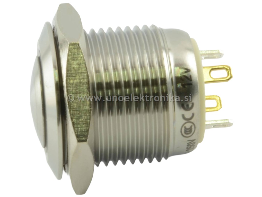 TIPKA fi16 mm 2A 36V IP65 BELI LED 12V