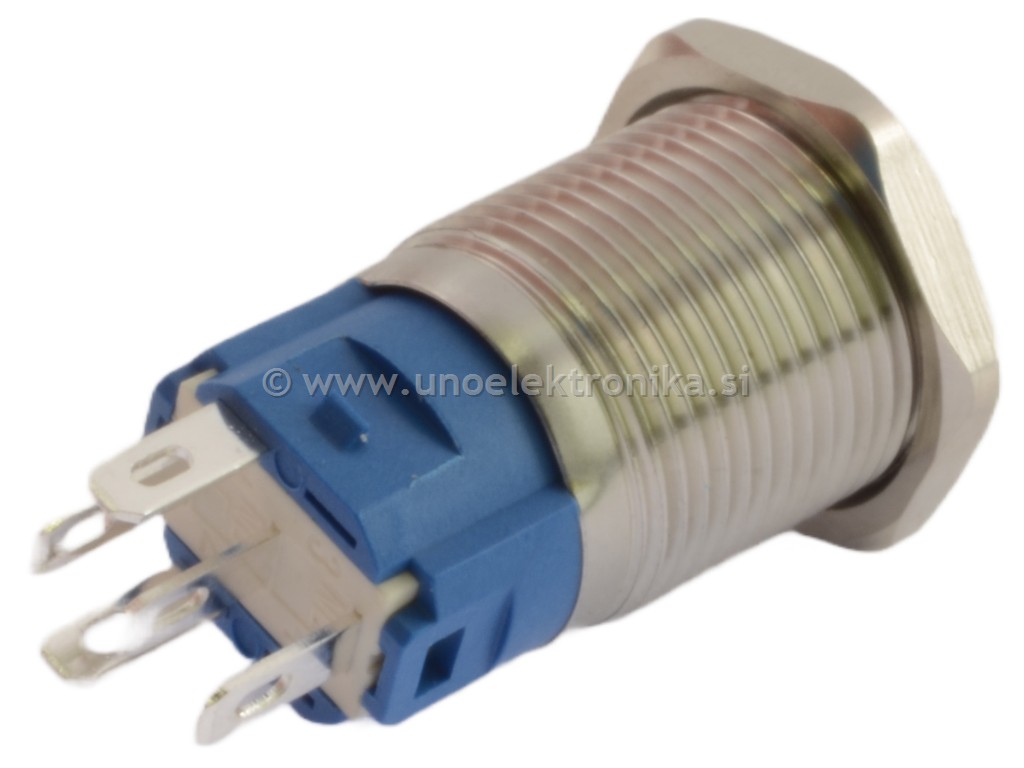 TIPKA fi16 mm 3A 250V IP65 RDEČI LED 12V