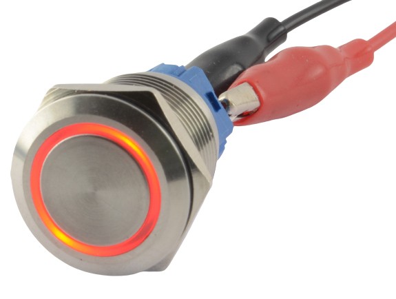 TIPKA fi 19mm 5A 250V IP67 UL RD+ZE LED