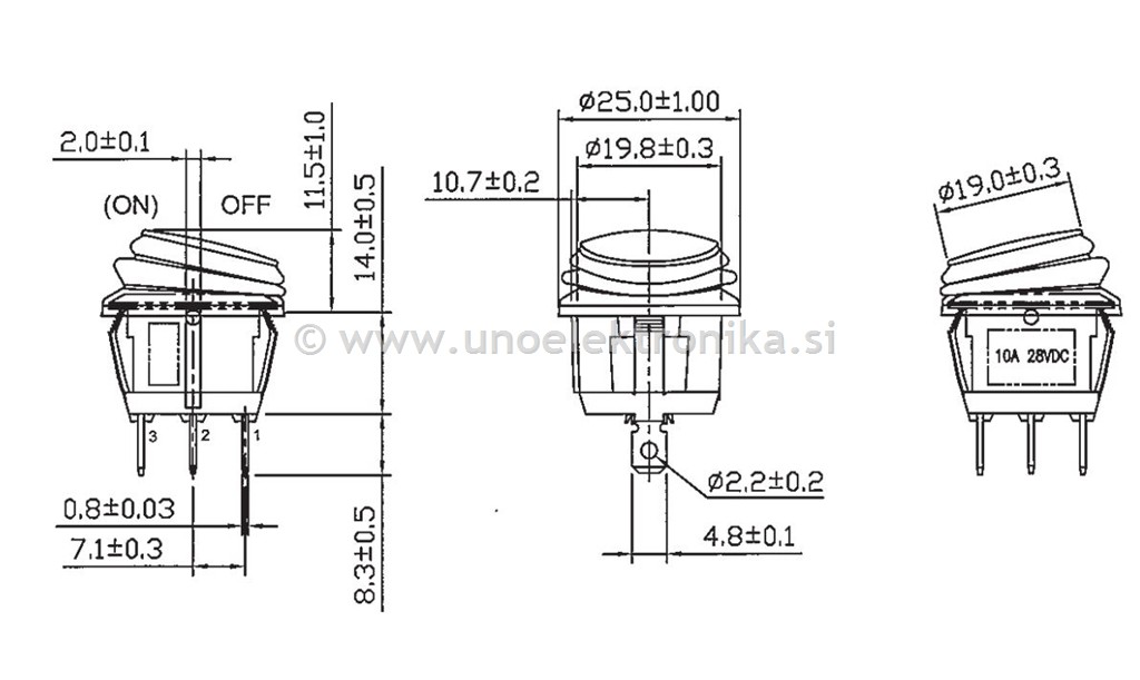 TIPKA 1 p. Z LED DIODO 12-24VDC ZELENA