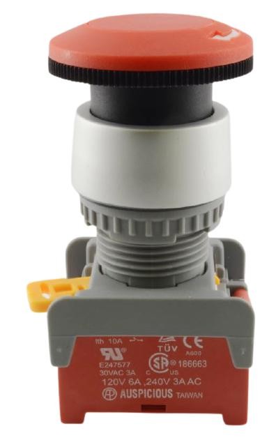 TIPKA ZASILNA ZASKOČNA RDEČA 1xNC