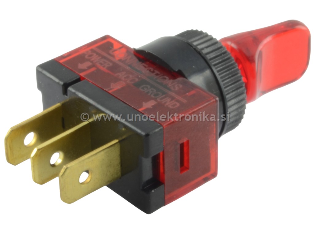 STIKALO 1 POL. 20A 12VDC Z OSVETLJITVIJO