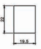 STIKALO 2 POLNO Z LUČKO RDEČE 22x19mm