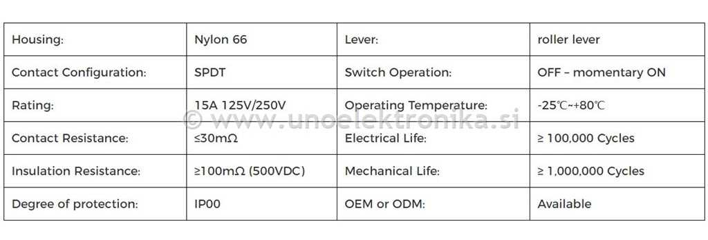 PREKLOPNIK S KOLEŠČKOM 15A 250VAC