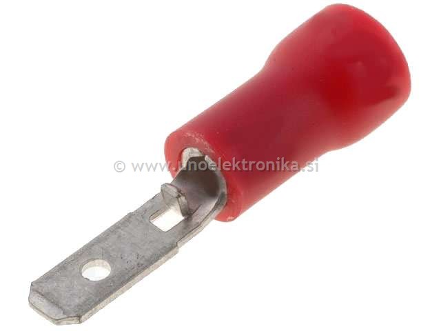FASTON MOŠKI 2,8x0,8mm IZOLIRAN RDEČ