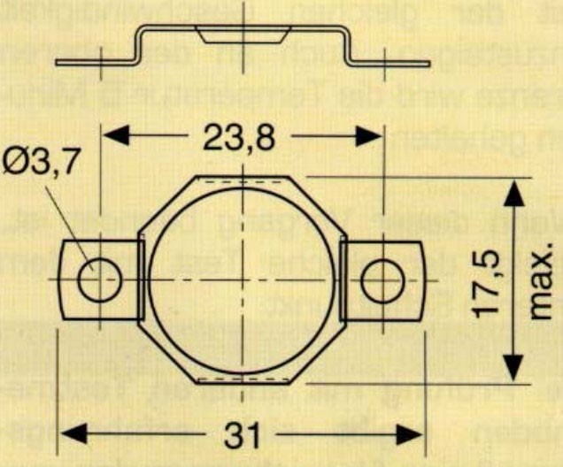 TERMOSTAT 130°C 10A/250V NC