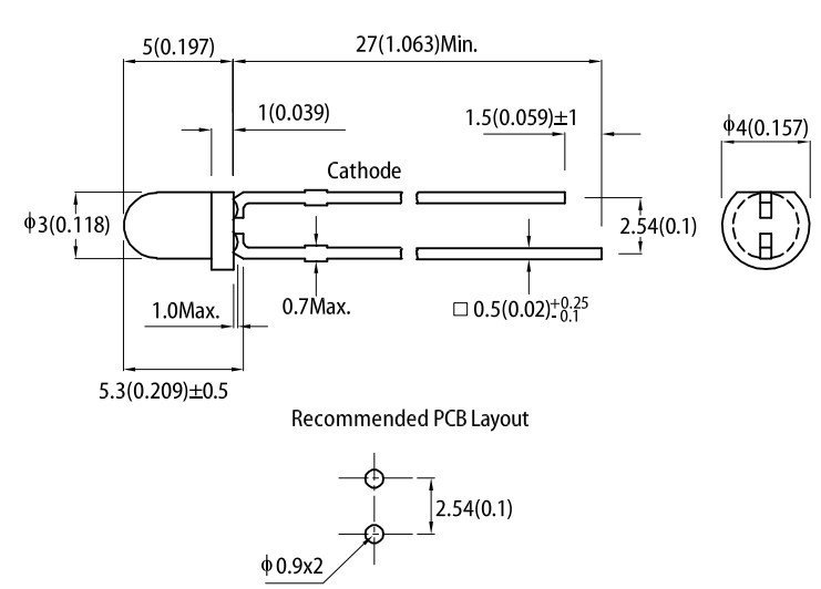 LED DIODA fi 3mm RDEČA UTRIPAJOČA