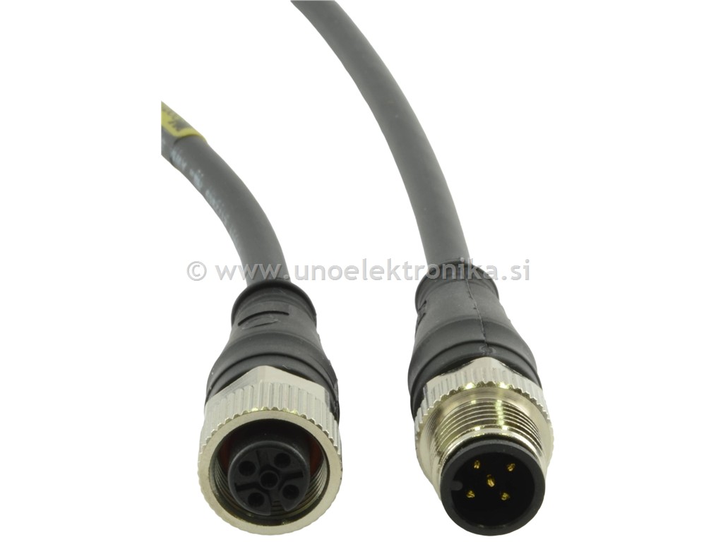 PODALJŠEK VTIKAČ/VTIČNICA M12 5p. L=1m