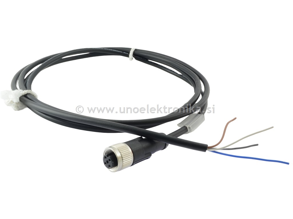2m 4 ŽILNI KABEL Z VTIČNICO M12 4p.