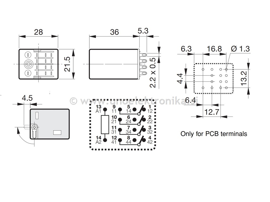 RELE 4 POLNI 115VAC 6A/250VAC