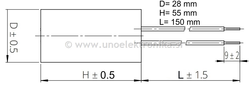 KONDENZATOR DELOVNI 2,2uF 475VAC