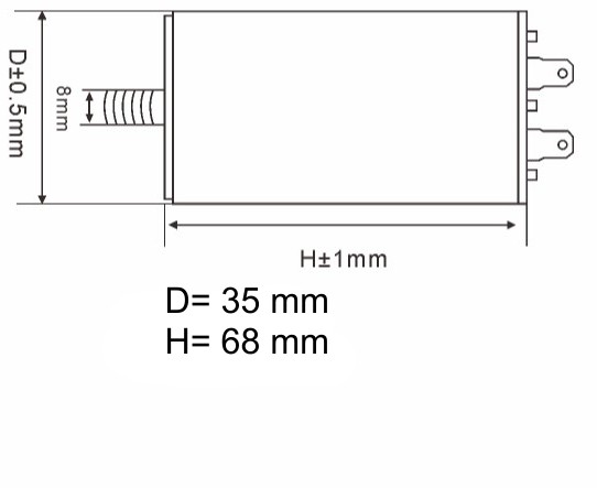 KONDENZATOR DELOVNI 7uF 450VAC