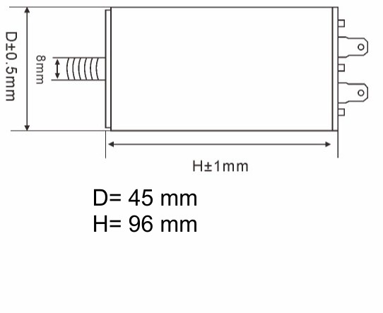 KONDENZATOR DELOVNI 25uF 450VAC