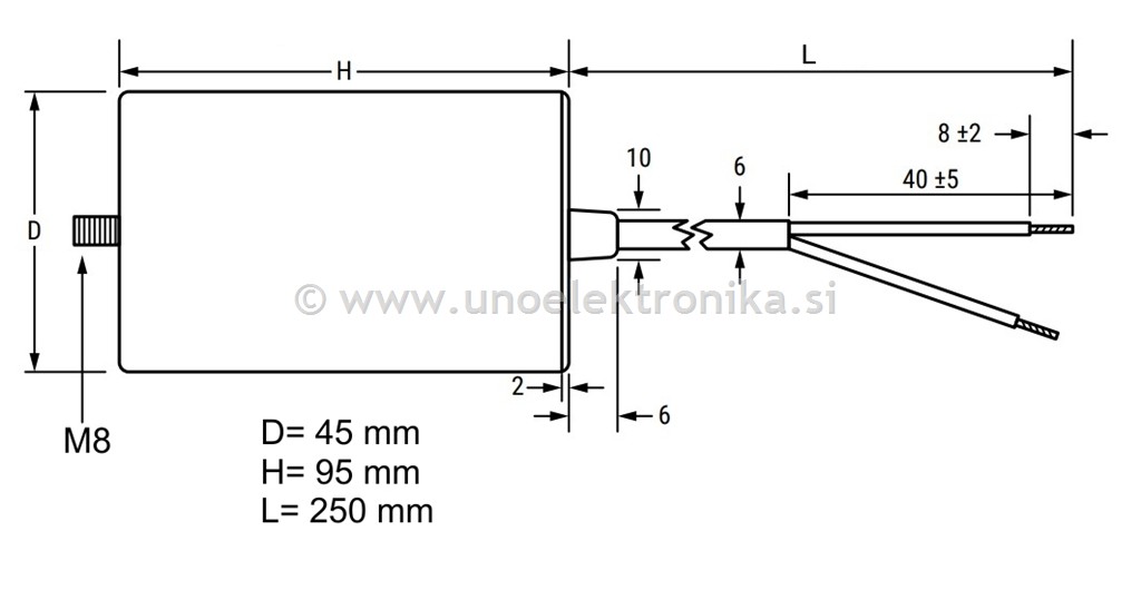 KONDENZATOR DELOVNI 40uF 475VAC