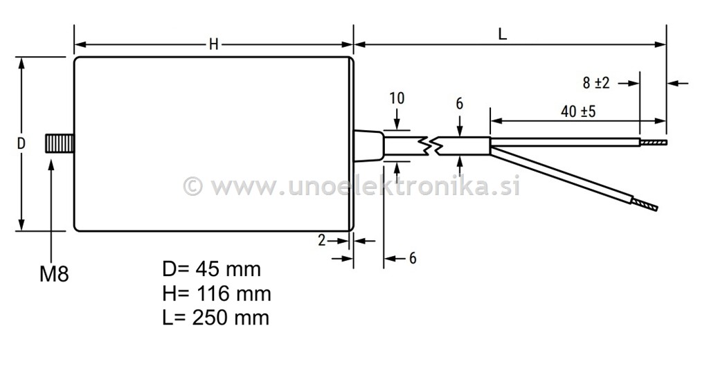 KONDENZATOR DELOVNI 50uF 450VAC