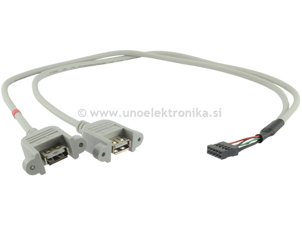 KABEL 2x VTIČNICA USB A ZA PANEL
