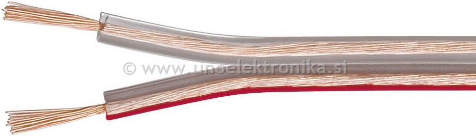 KABEL ZA ZVOČNIKE 2x0,5mm2 PROZORNI
