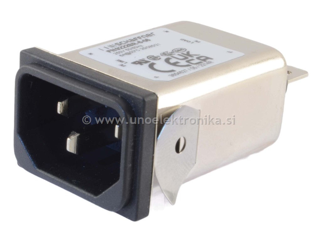 VTIKAČ EURO C14 PANEL 6A 250V +FILTER