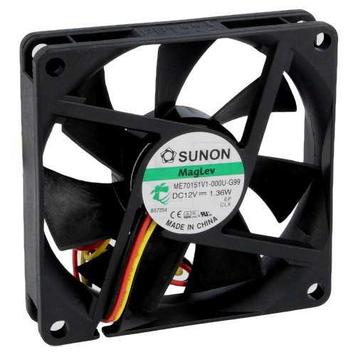 VENTILATOR 12VDC 70x70x15mm Z LEŽAJI