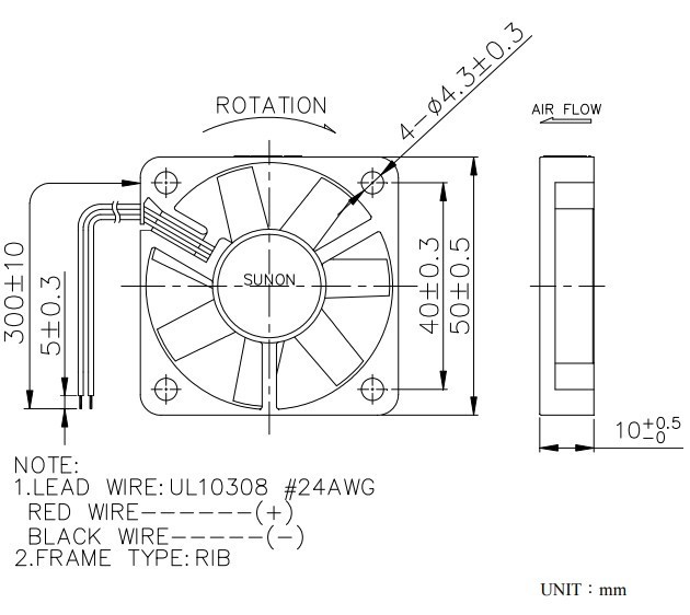 VENTILATOR 24VDC 50x50x10mm Z LEŽAJI