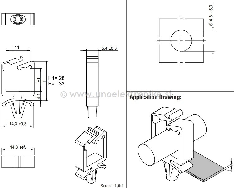 NOSILEC ZA KABLE 11x28mm ZOBČASTA ZAPORA
