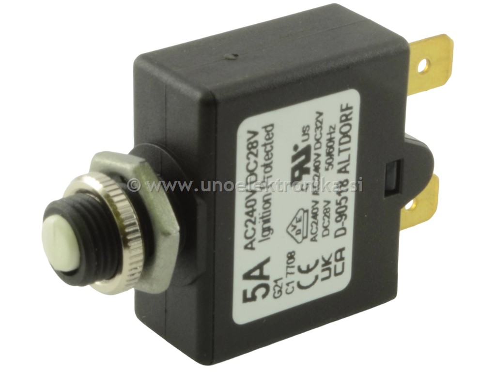VAROVALKA TERMIČNA 5A 28VDC 250VAC