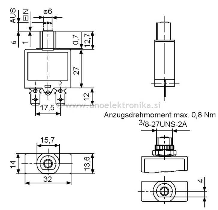 VAROVALKA TERMIČNA 5A 28VDC 250VAC