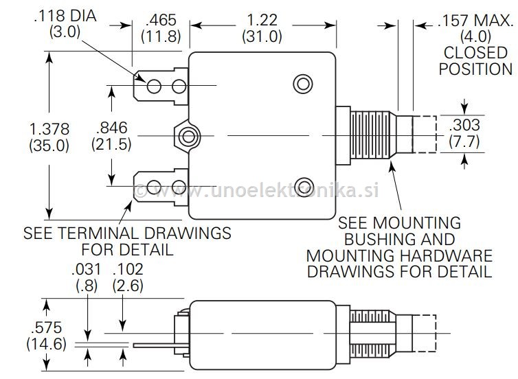 VAROVALKA TERMIČNA 10A 50VDC 250VAC