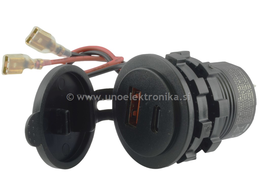 VTIČNICA USB A + USB C VGRADNA ZA PANEL